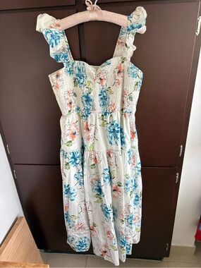 EUC Abercrombie & Fitch Floral Smocked Midi Dress size XL